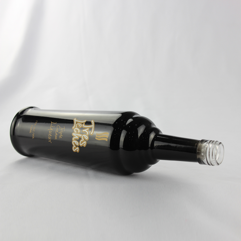 Black 750ml Liquor Glass Bottle