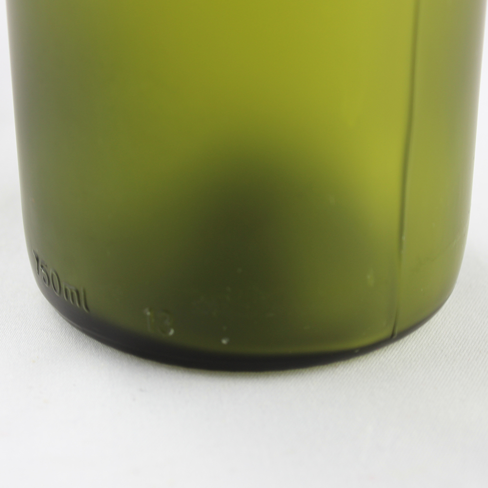 Frost Dark Green Glass Wine Bottle 750ml